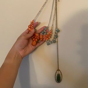 Assorted statement necklaces.